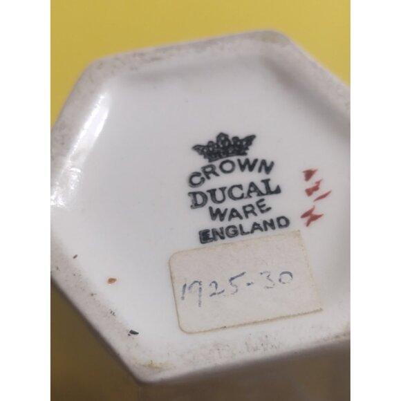 Antique Crown Ducal Ware Regal Floral Vase Hexagon Art Deco 1925 - Picture 8 of 8